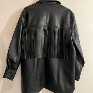Leather fringe shirt